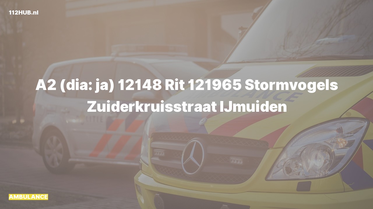 Deelafbeelding voor Ambulance met gepaste spoed naar de Zuiderkruisstraat in IJmuiden.