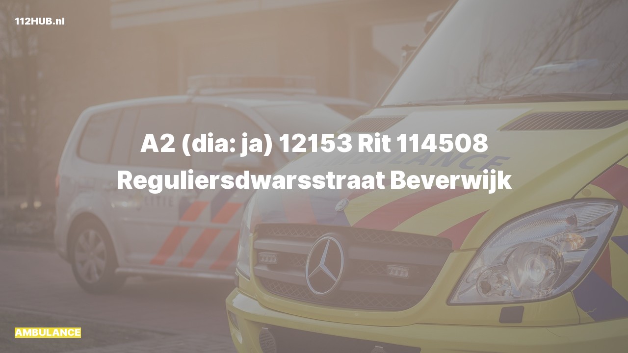 Deelafbeelding voor Ambulance met gepaste spoed naar de Reguliersdwarsstraat in Beverwijk.