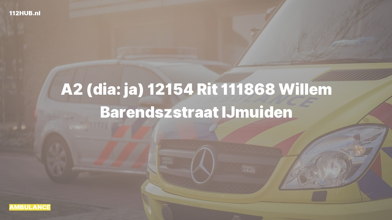 Deelafbeelding voor Ambulance met gepaste spoed naar de Willem Barendszstraat in IJmuiden.