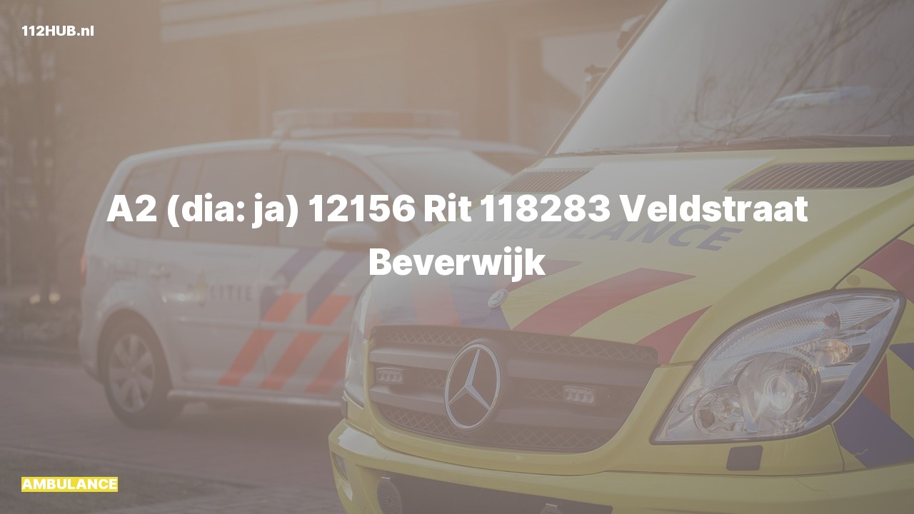 Deelafbeelding voor Ambulance met gepaste spoed naar de Veldstraat in Beverwijk.