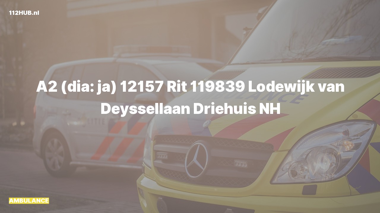Deelafbeelding voor Ambulance met gepaste spoed naar de Lodewijk van Deyssellaan in Driehuis NH.