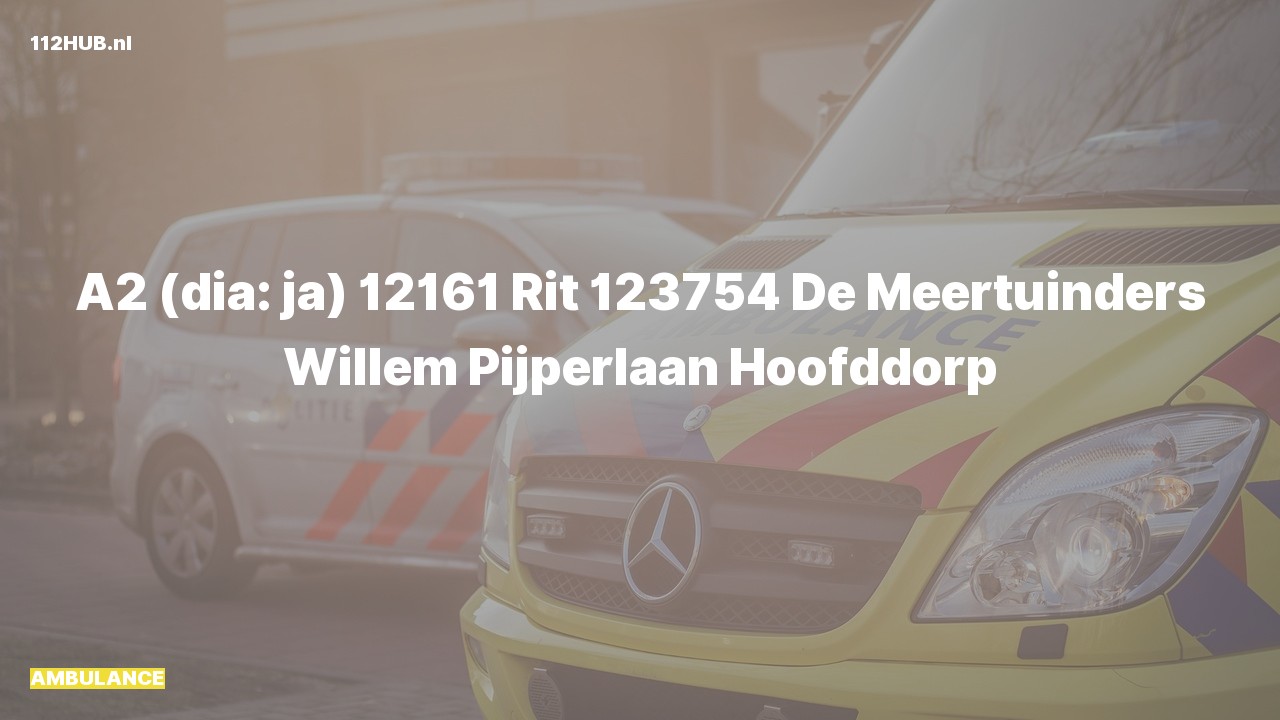 Deelafbeelding voor Ambulance met gepaste spoed naar de Willem Pijperlaan in Hoofddorp.