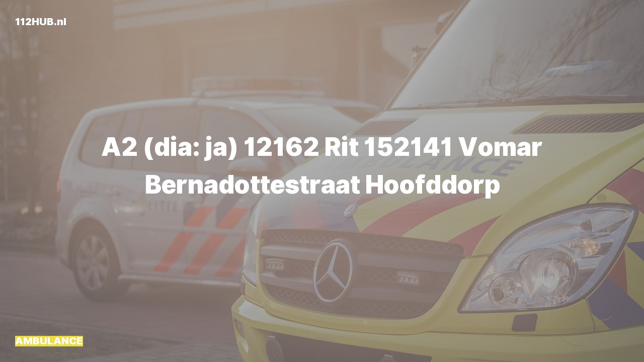 Deelafbeelding voor De ambulance is met gepaste spoed uitgerukt naar de Bernadottestraat in Hoofddorp