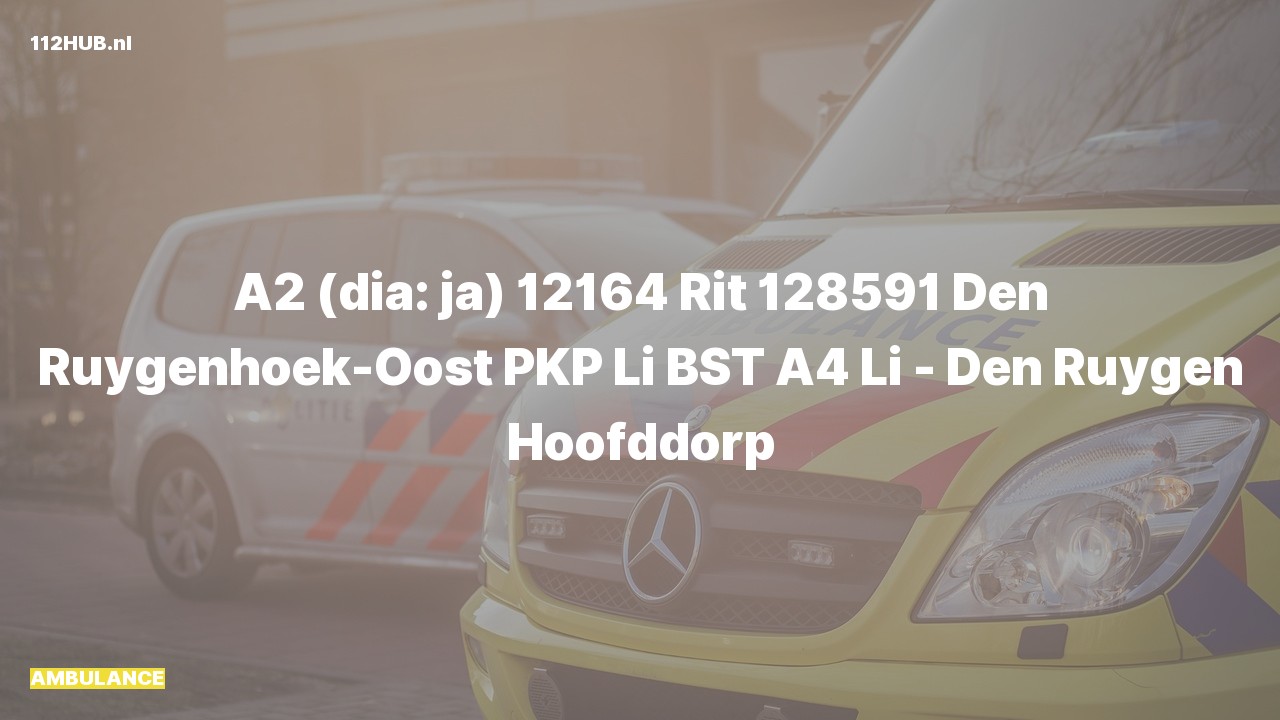 Deelafbeelding voor Ambulance met gepaste spoed.