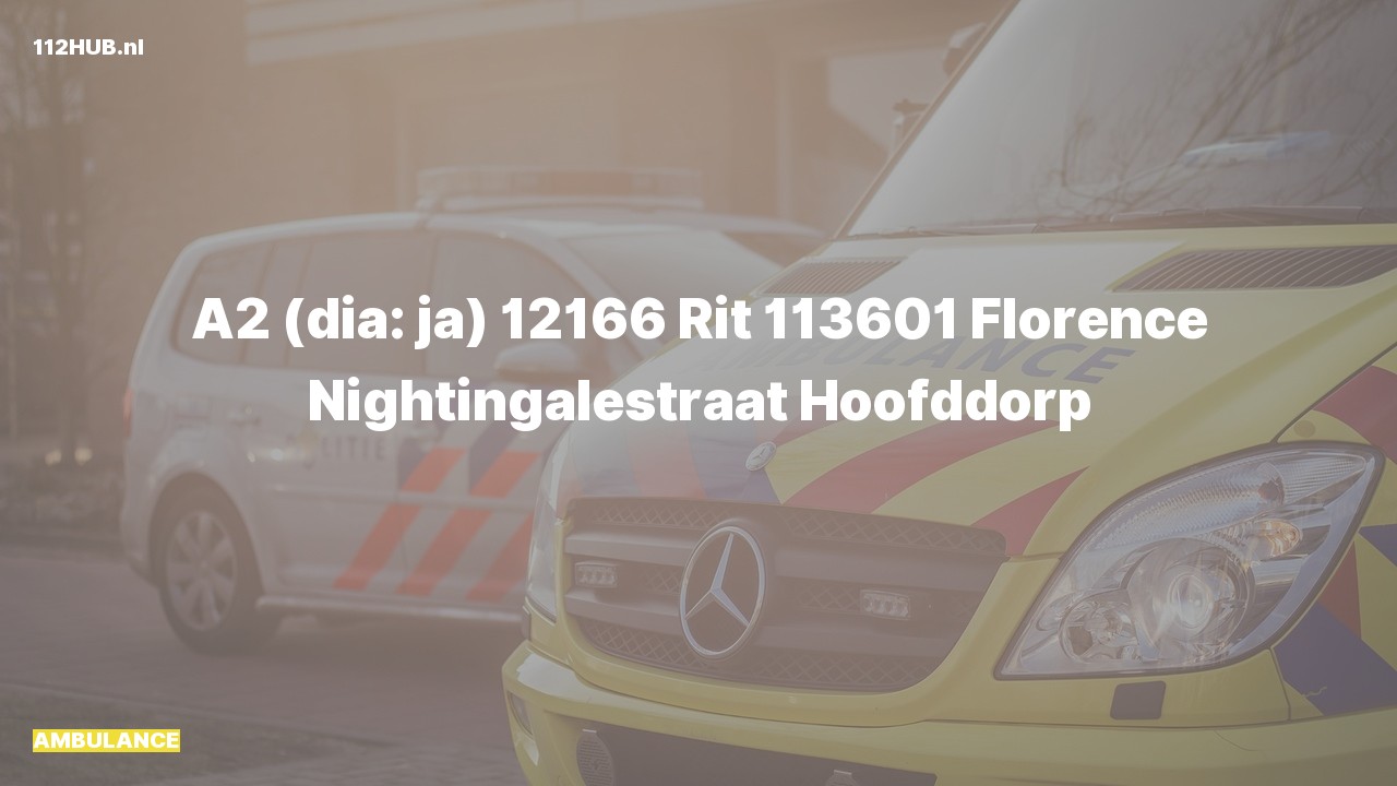 Deelafbeelding voor Ambulance met gepaste spoed naar de Florence Nightingalestraat in Hoofddorp.