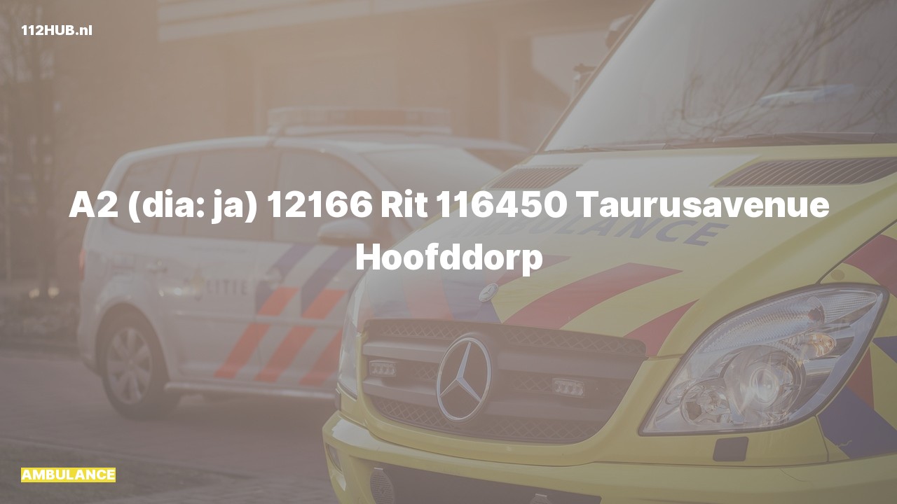 Deelafbeelding voor Ambulance met gepaste spoed naar de Taurusavenue in Hoofddorp.