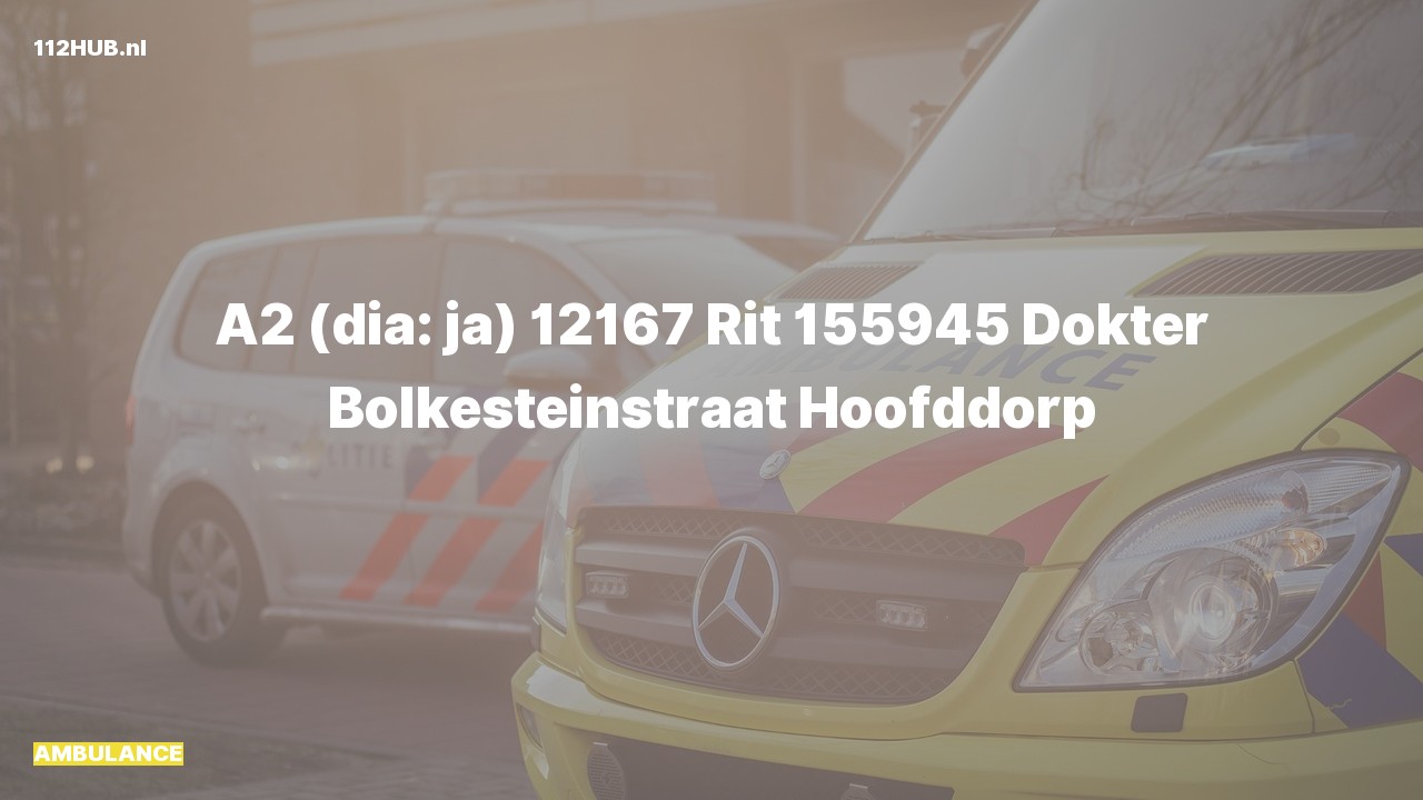Deelafbeelding voor De ambulance is met gepaste spoed uitgerukt naar de Dokter Bolkesteinstraat in Hoofddorp