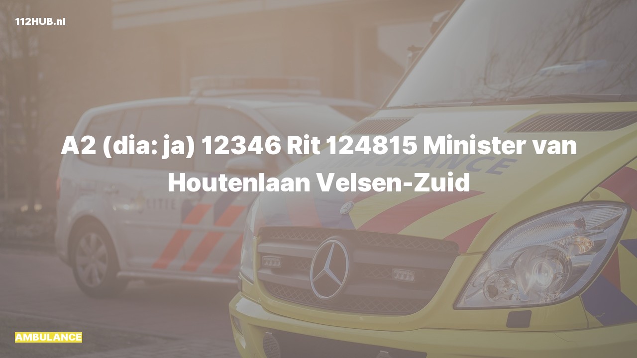 Deelafbeelding voor Ambulance met gepaste spoed naar de Minister van Houtenlaan in Velsen-Zuid.