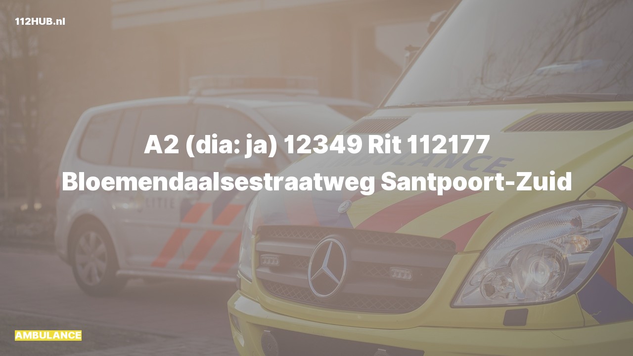 Deelafbeelding voor Ambulance met gepaste spoed naar de Bloemendaalsestraatweg in Santpoort-Zuid.