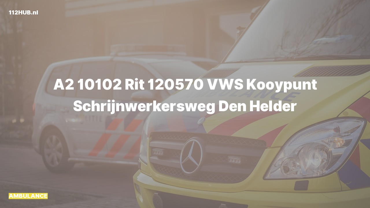 Deelafbeelding voor Ambulance met gepaste spoed naar de Schrijnwerkersweg in Den Helder.