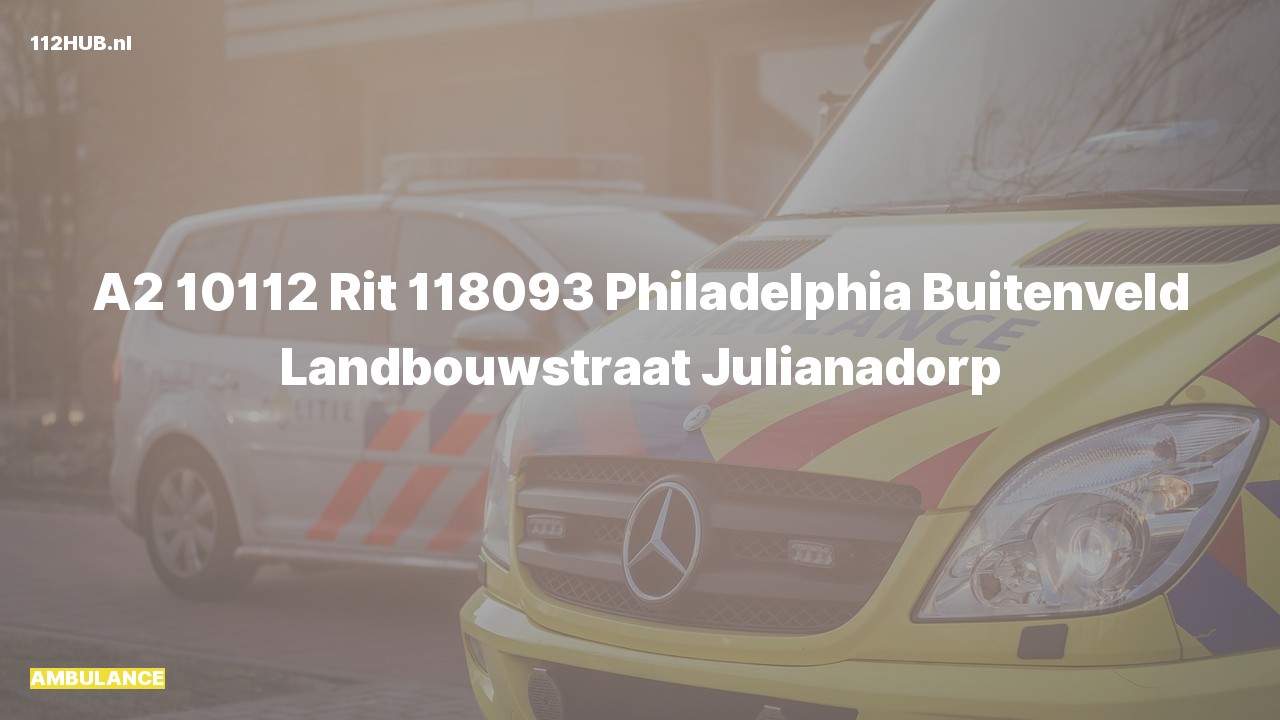 Deelafbeelding voor Ambulance met gepaste spoed naar de Landbouwstraat in Julianadorp.