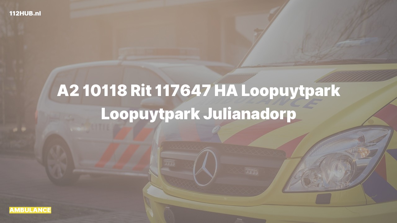 Deelafbeelding voor Ambulance met gepaste spoed naar de Loopuytpark in Julianadorp.