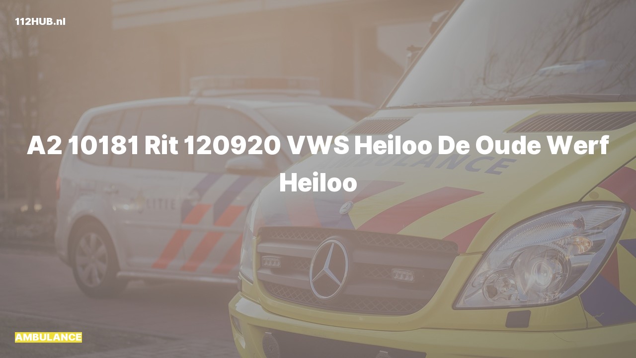 Deelafbeelding voor Ambulance met gepaste spoed naar de De Oude Werf in Heiloo.