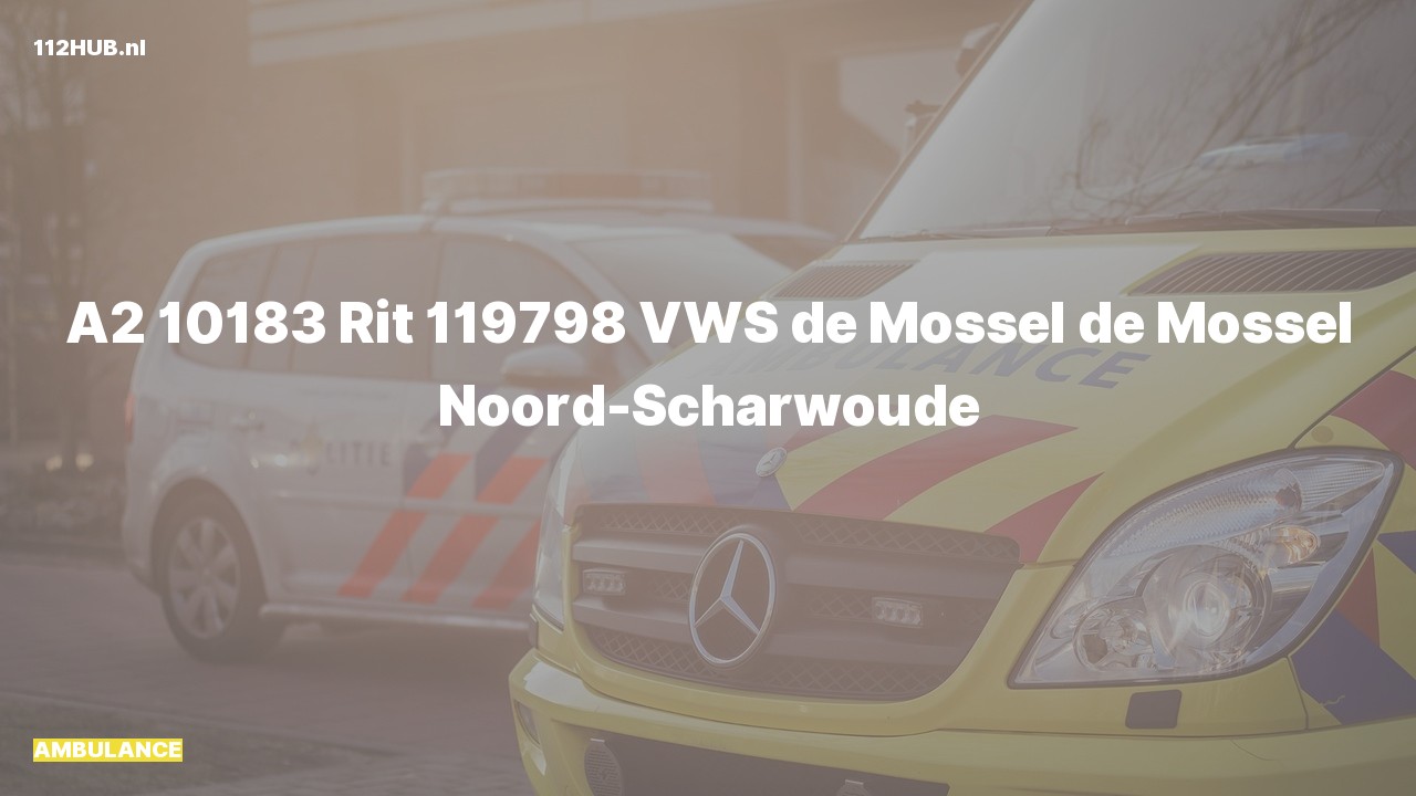 Deelafbeelding voor Ambulance met gepaste spoed naar de de Mossel in Noord-Scharwoude.