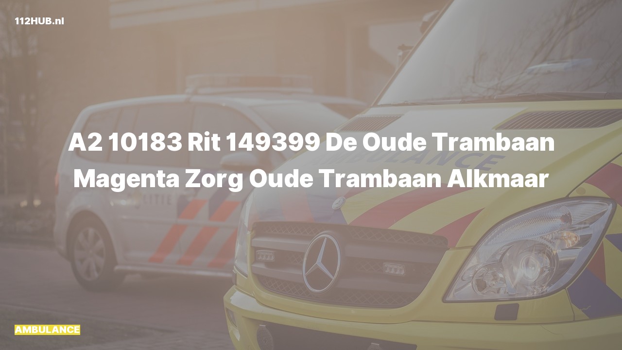 Deelafbeelding voor De ambulance is met gepaste spoed uitgerukt naar de Oude Trambaan in Alkmaar