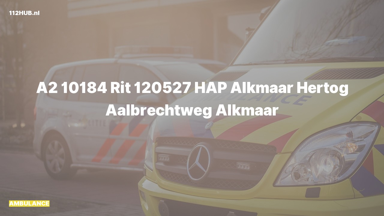 Deelafbeelding voor Ambulance met gepaste spoed naar de Hertog Aalbrechtweg in Alkmaar.