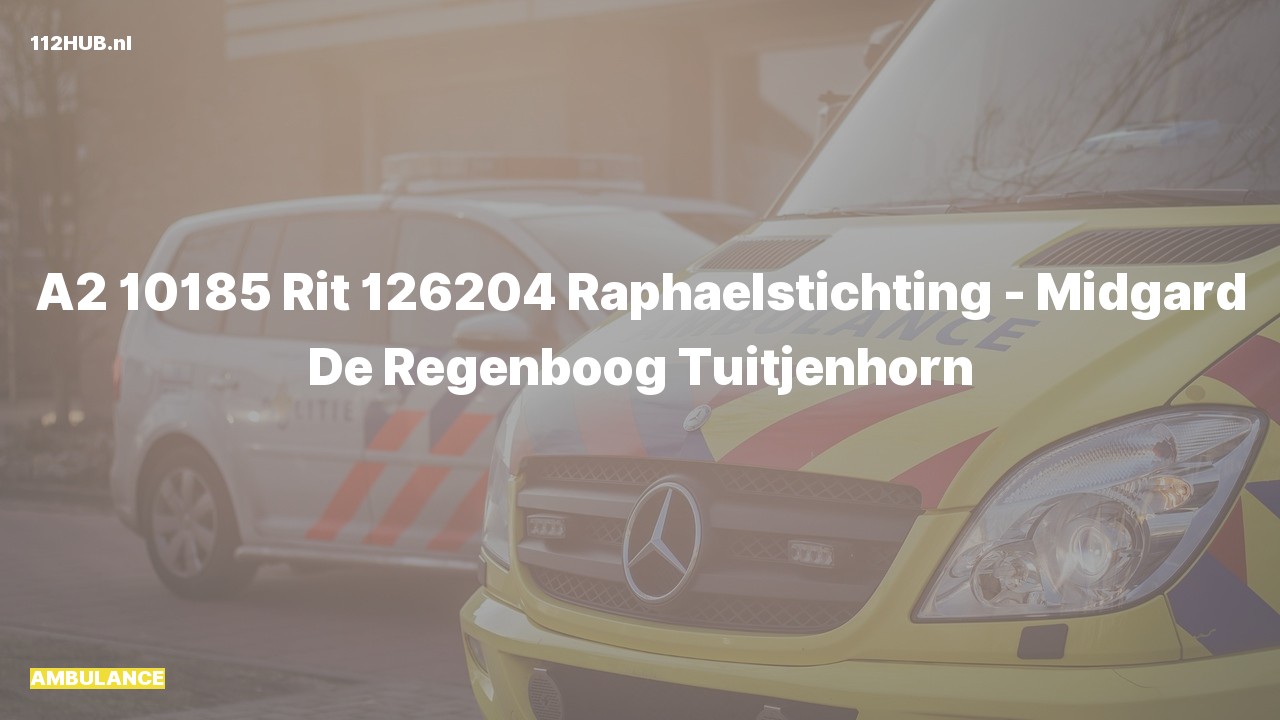 Deelafbeelding voor Ambulance met gepaste spoed naar de De Regenboog in Tuitjenhorn.