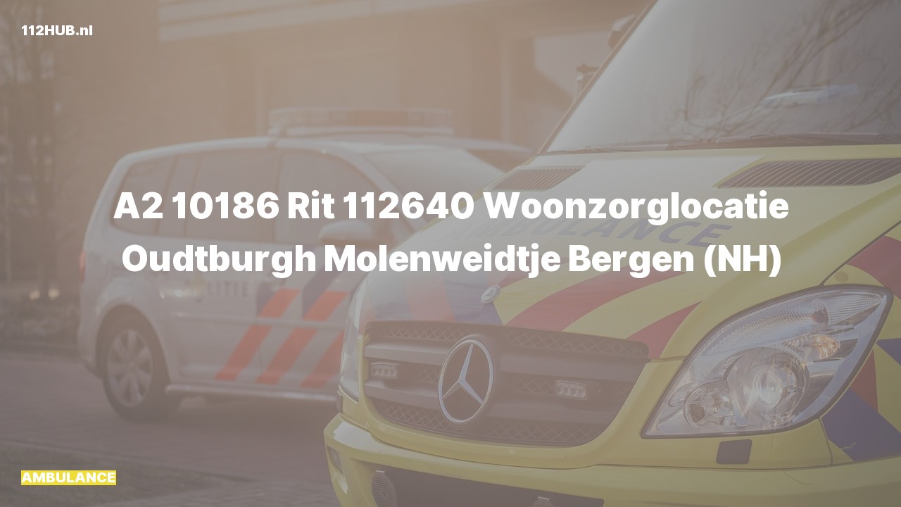 Deelafbeelding voor Ambulance met gepaste spoed naar de Molenweidtje in Bergen (NH).