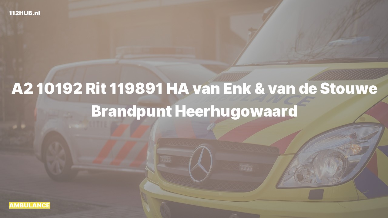 Deelafbeelding voor Ambulance met gepaste spoed naar de Brandpunt in Heerhugowaard.