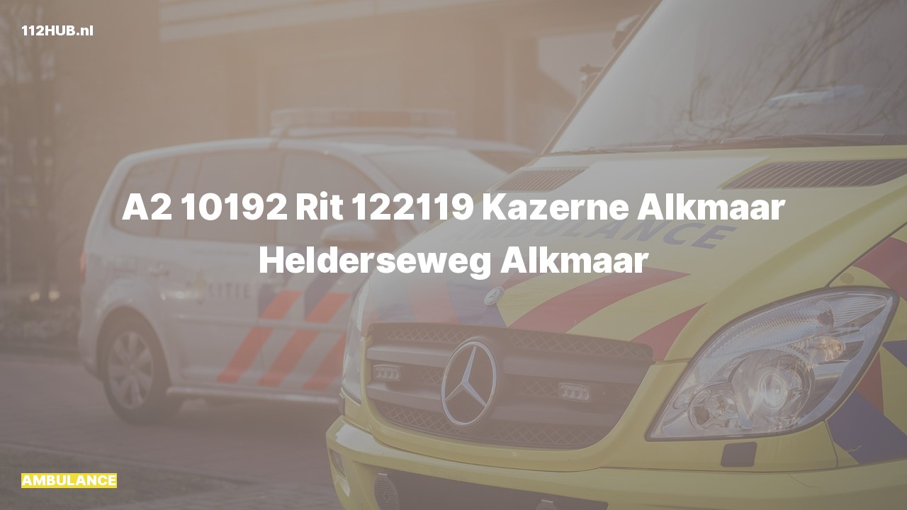 Deelafbeelding voor Ambulance met gepaste spoed naar de Helderseweg in Alkmaar.