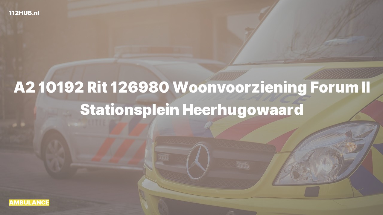 Deelafbeelding voor Ambulance met gepaste spoed naar de Stationsplein in Heerhugowaard.
