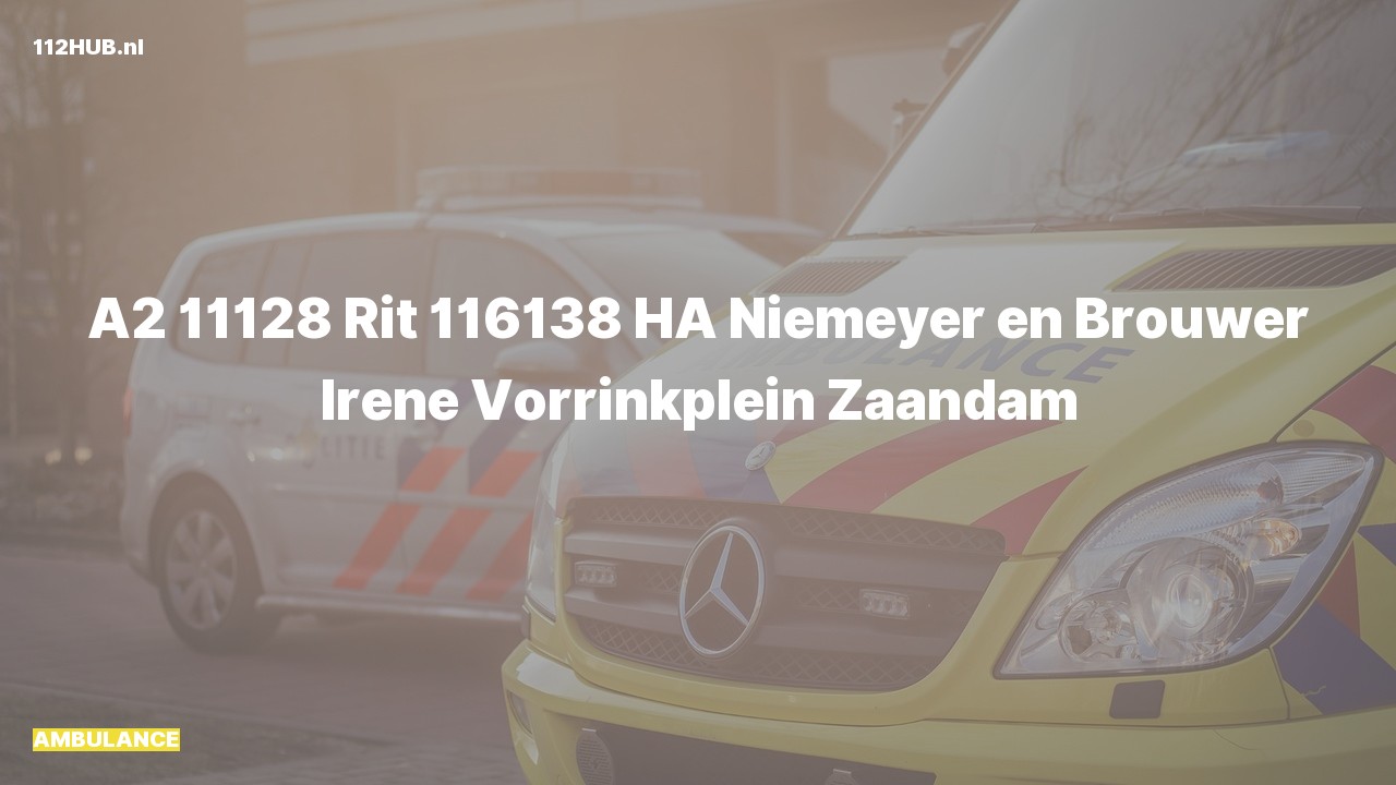 Deelafbeelding voor Ambulance met gepaste spoed naar de Irene Vorrinkplein in Zaandam.