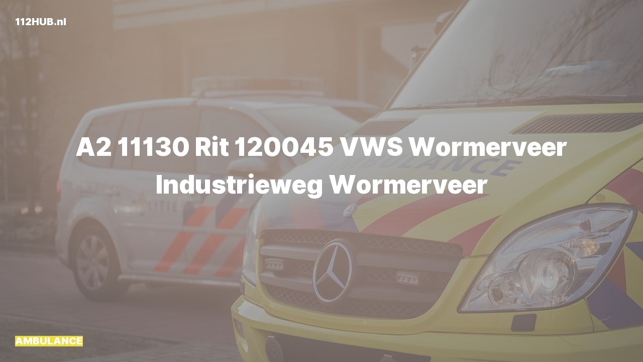 Deelafbeelding voor Ambulance met gepaste spoed naar de Industrieweg in Wormerveer.