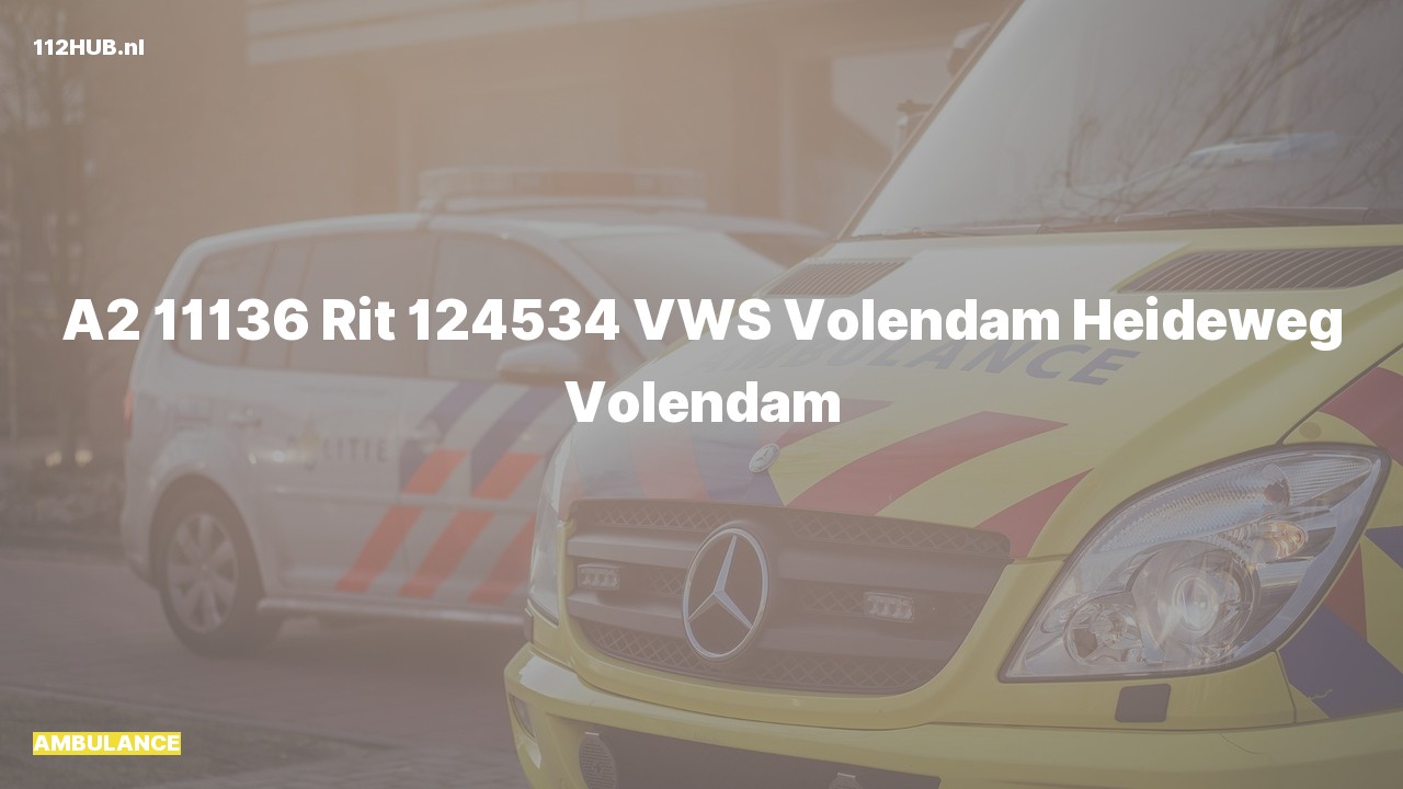 Deelafbeelding voor Ambulance met gepaste spoed naar de Heideweg in Volendam.