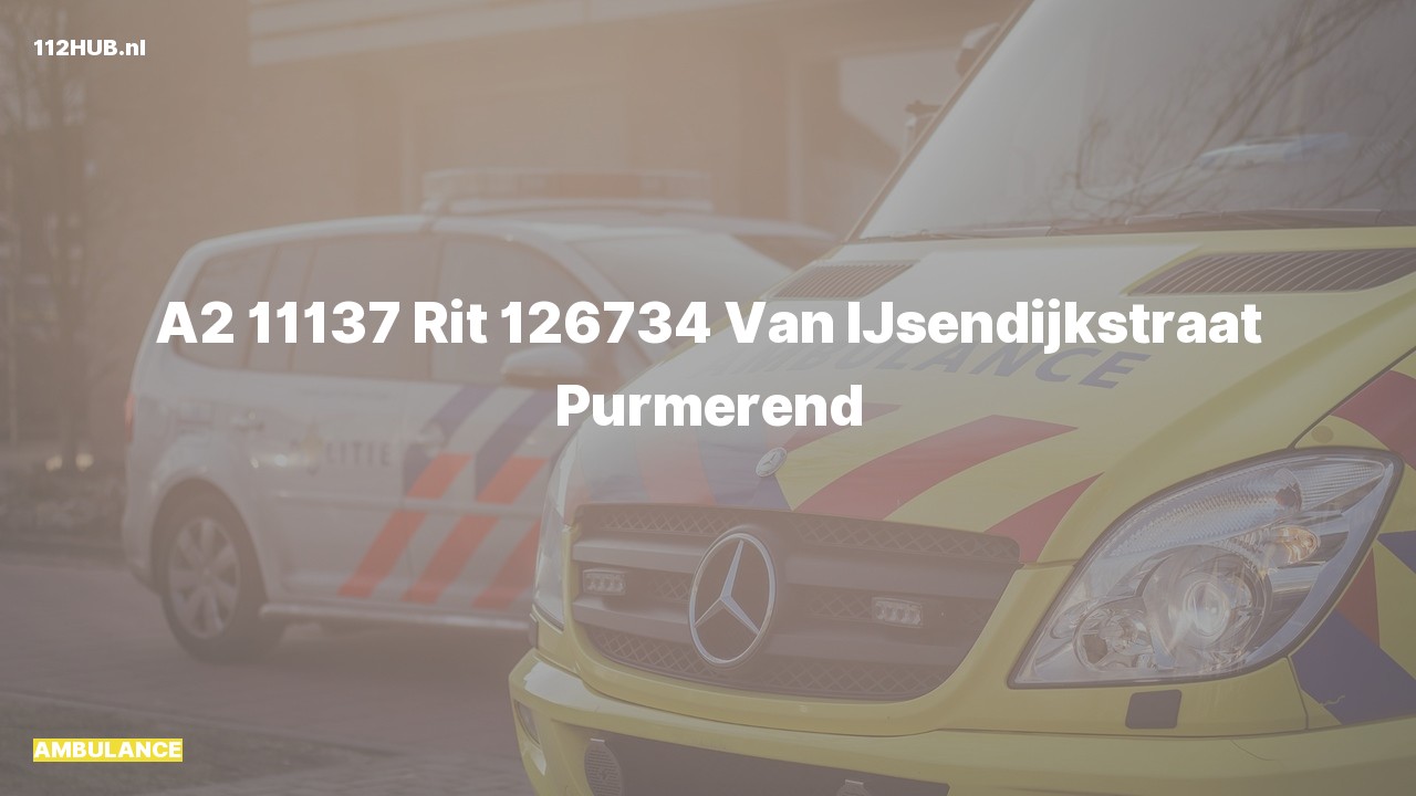 Deelafbeelding voor Ambulance met gepaste spoed naar de Van IJsendijkstraat in Purmerend.