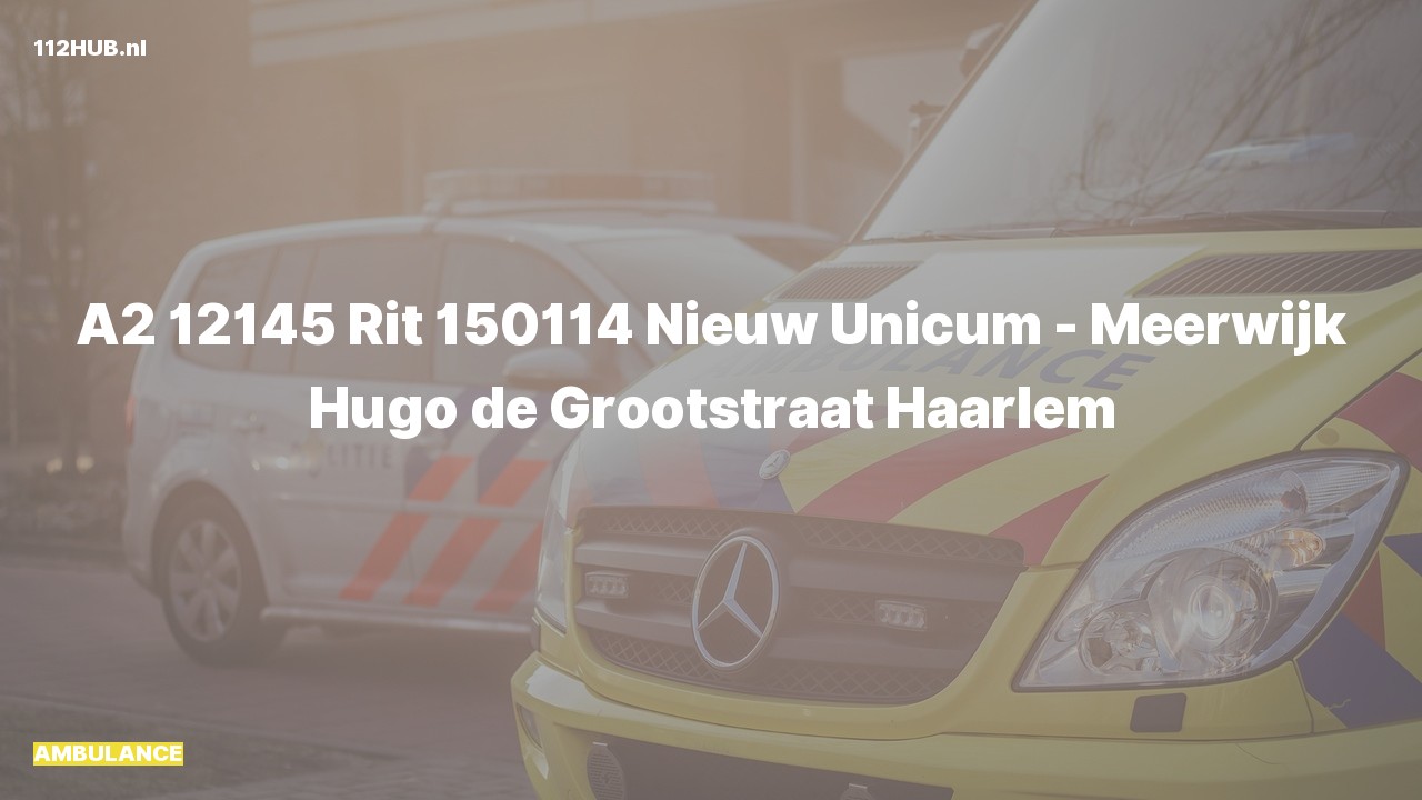 Deelafbeelding voor De ambulance is met gepaste spoed uitgerukt naar de Hugo de Grootstraat in Haarlem