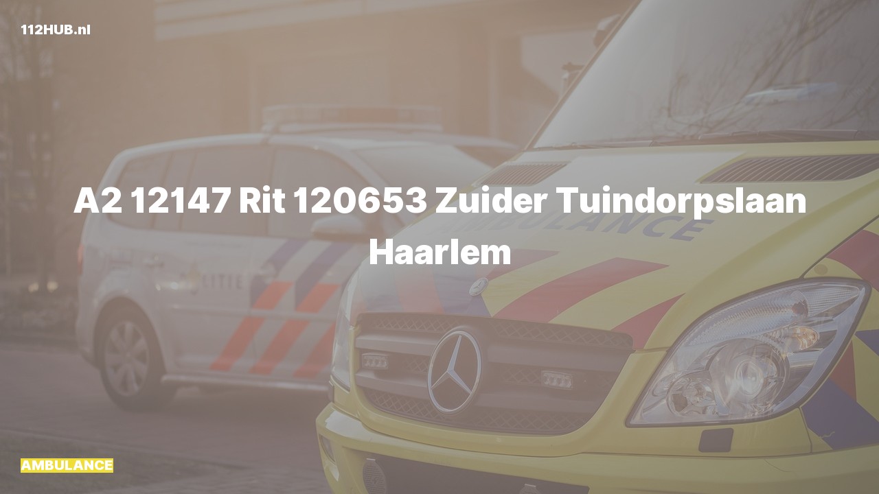 Deelafbeelding voor Ambulance met gepaste spoed naar de Zuider Tuindorpslaan in Haarlem.