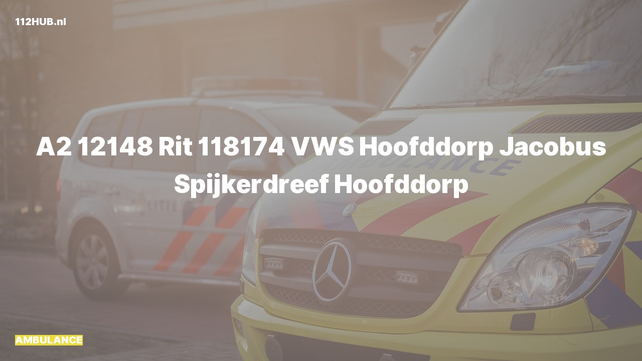 Deelafbeelding voor Ambulance met gepaste spoed naar de Jacobus Spijkerdreef in Hoofddorp.