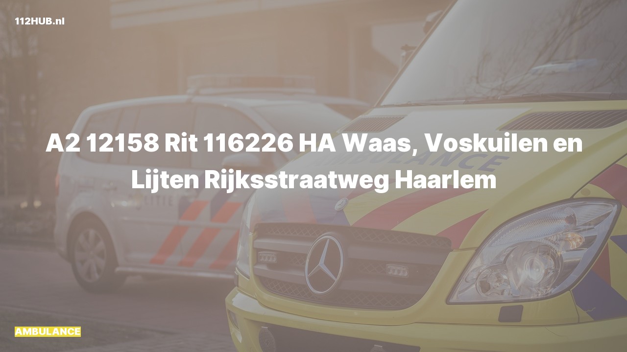 Deelafbeelding voor Ambulance met gepaste spoed naar de Rijksstraatweg in Haarlem.