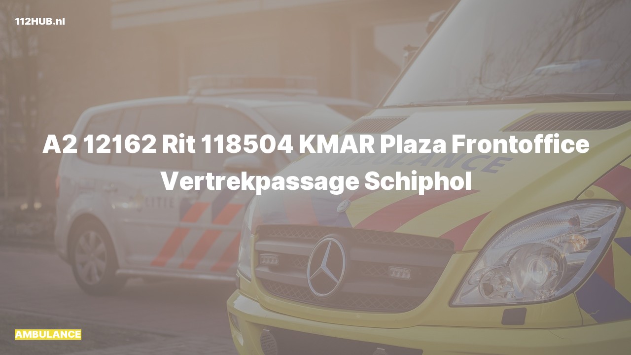 Deelafbeelding voor Ambulance met gepaste spoed naar de Vertrekpassage in Schiphol.