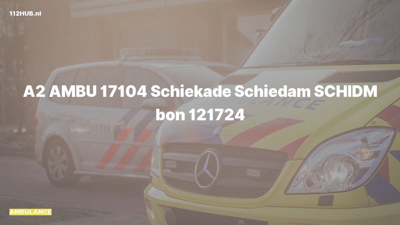 Deelafbeelding voor Ambulance met gepaste spoed naar de Schiekade in Schiedam.