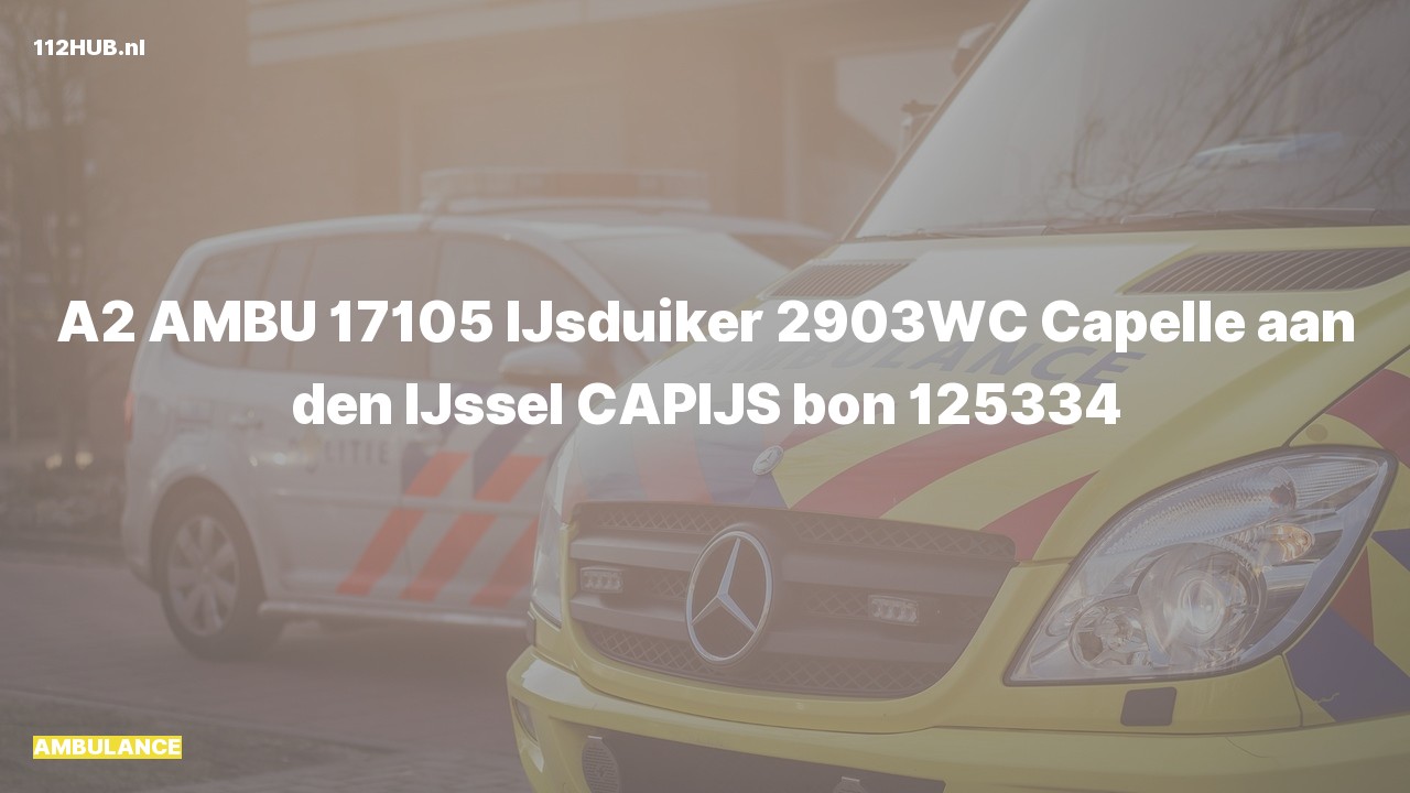 Deelafbeelding voor Ambulance met gepaste spoed naar de IJsduiker in Capelle aan den IJssel.