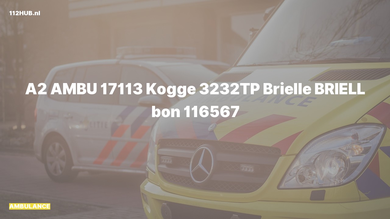 Deelafbeelding voor Ambulance met gepaste spoed naar de Kogge in Brielle.