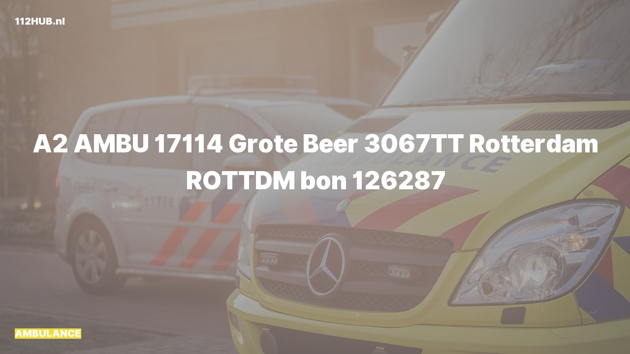 Deelafbeelding voor Ambulance met gepaste spoed naar de Grote Beer in Rotterdam.