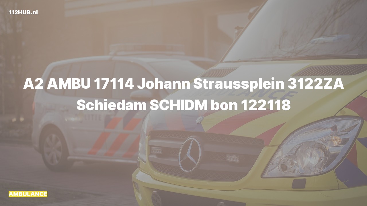 Deelafbeelding voor Ambulance met gepaste spoed naar de Johann Straussplein in Schiedam.