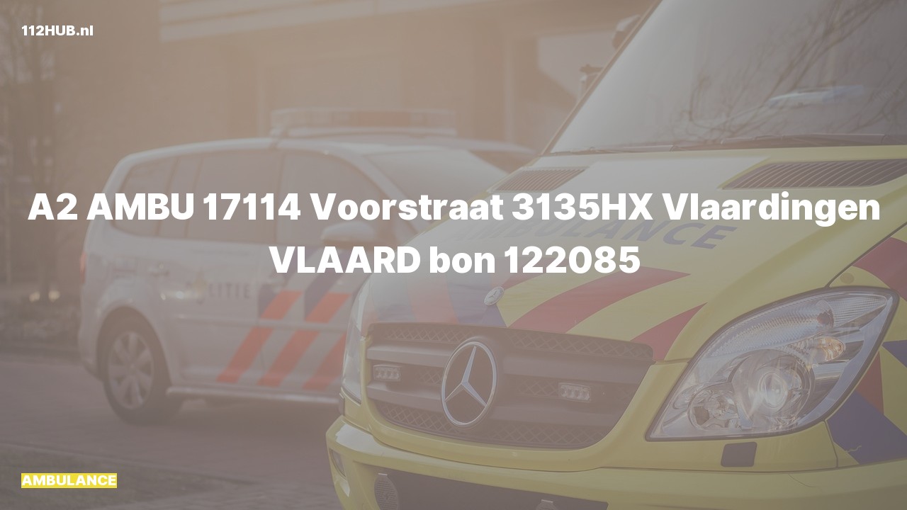 Deelafbeelding voor Ambulance met gepaste spoed naar de Voorstraat in Vlaardingen.