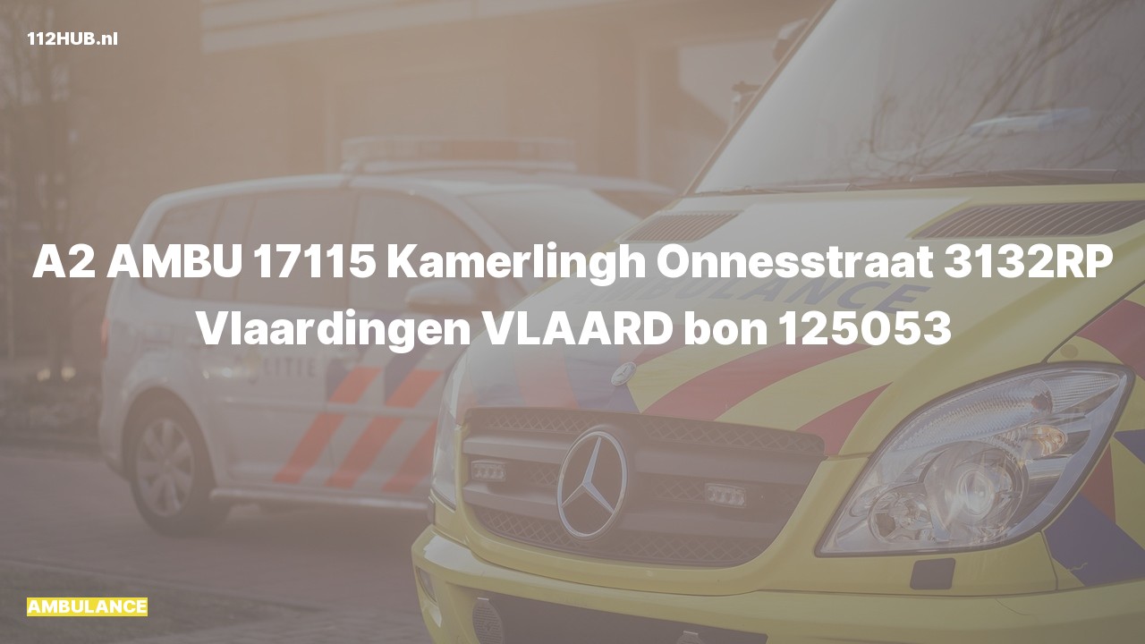 Deelafbeelding voor Ambulance met gepaste spoed naar de Kamerlingh Onnesstraat in Vlaardingen.