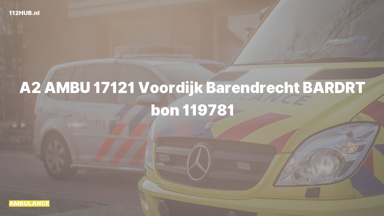 Deelafbeelding voor Ambulance met gepaste spoed naar de Voordijk in Barendrecht.