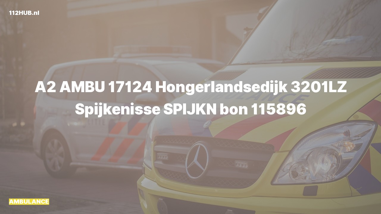 Deelafbeelding voor Ambulance met gepaste spoed naar de Hongerlandsedijk in Spijkenisse.