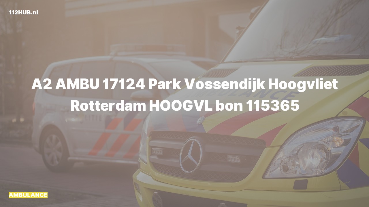 Deelafbeelding voor Ambulance met gepaste spoed naar de Park Vossendijk in Hoogvliet Rotterdam.