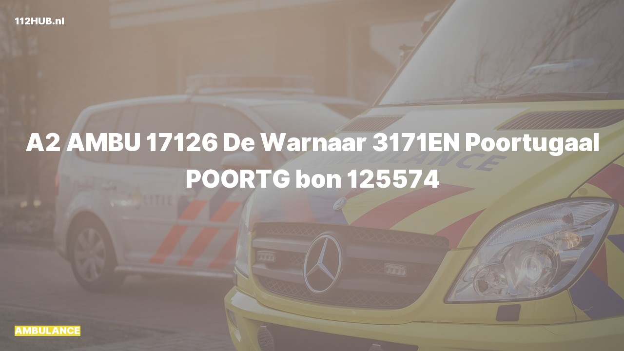 Deelafbeelding voor Ambulance met gepaste spoed naar de De Warnaar in Poortugaal.