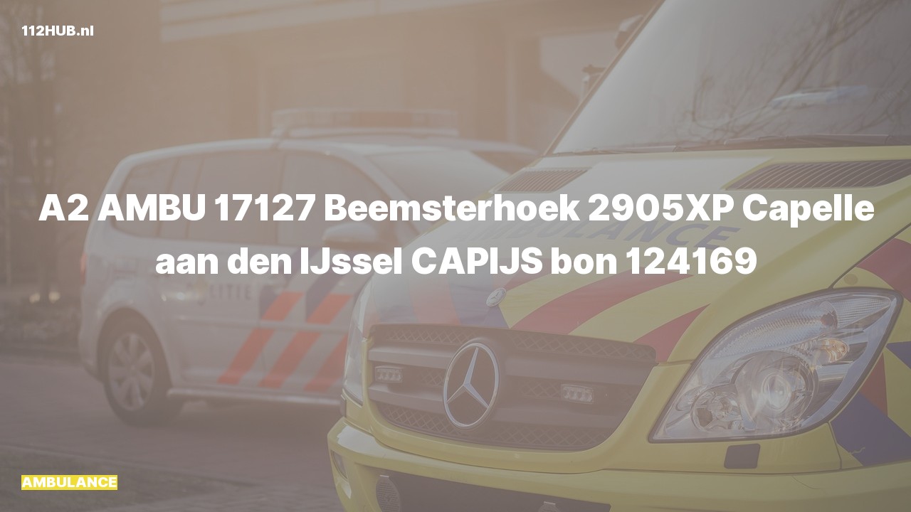 Deelafbeelding voor Ambulance met gepaste spoed naar de Beemsterhoek in Capelle aan den IJssel.