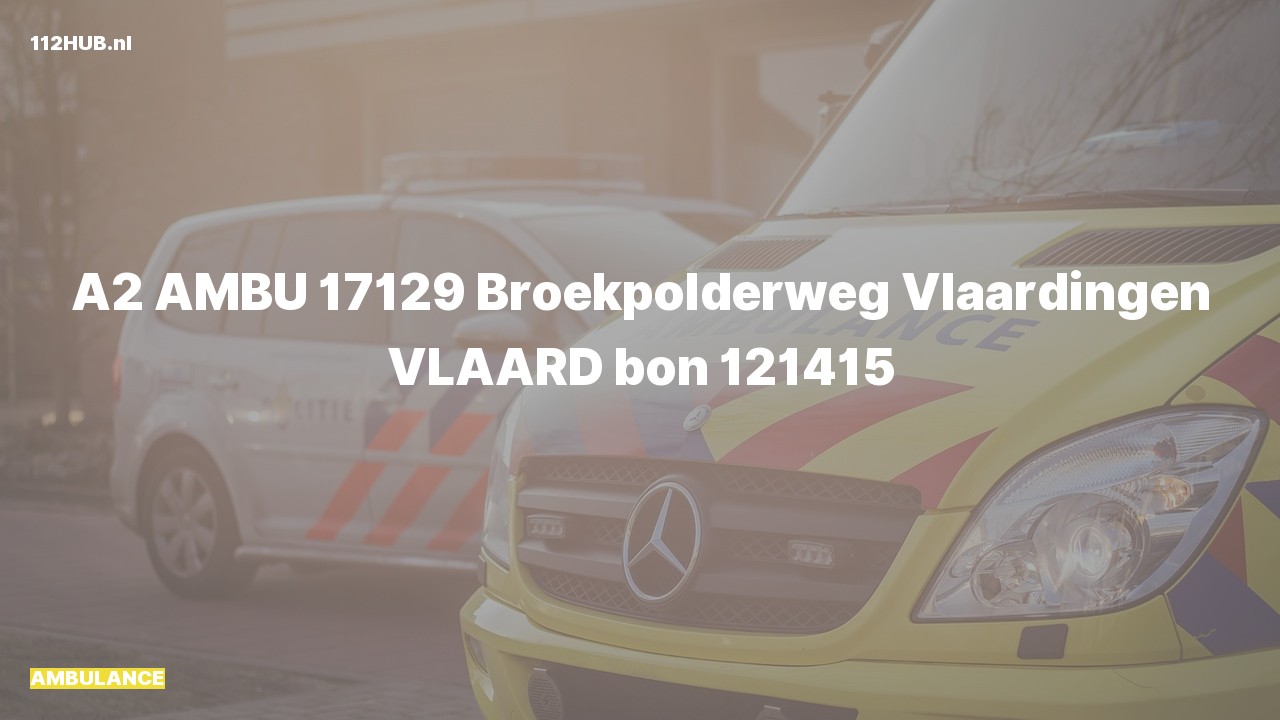 Deelafbeelding voor Ambulance met gepaste spoed naar de Broekpolderweg in Vlaardingen.