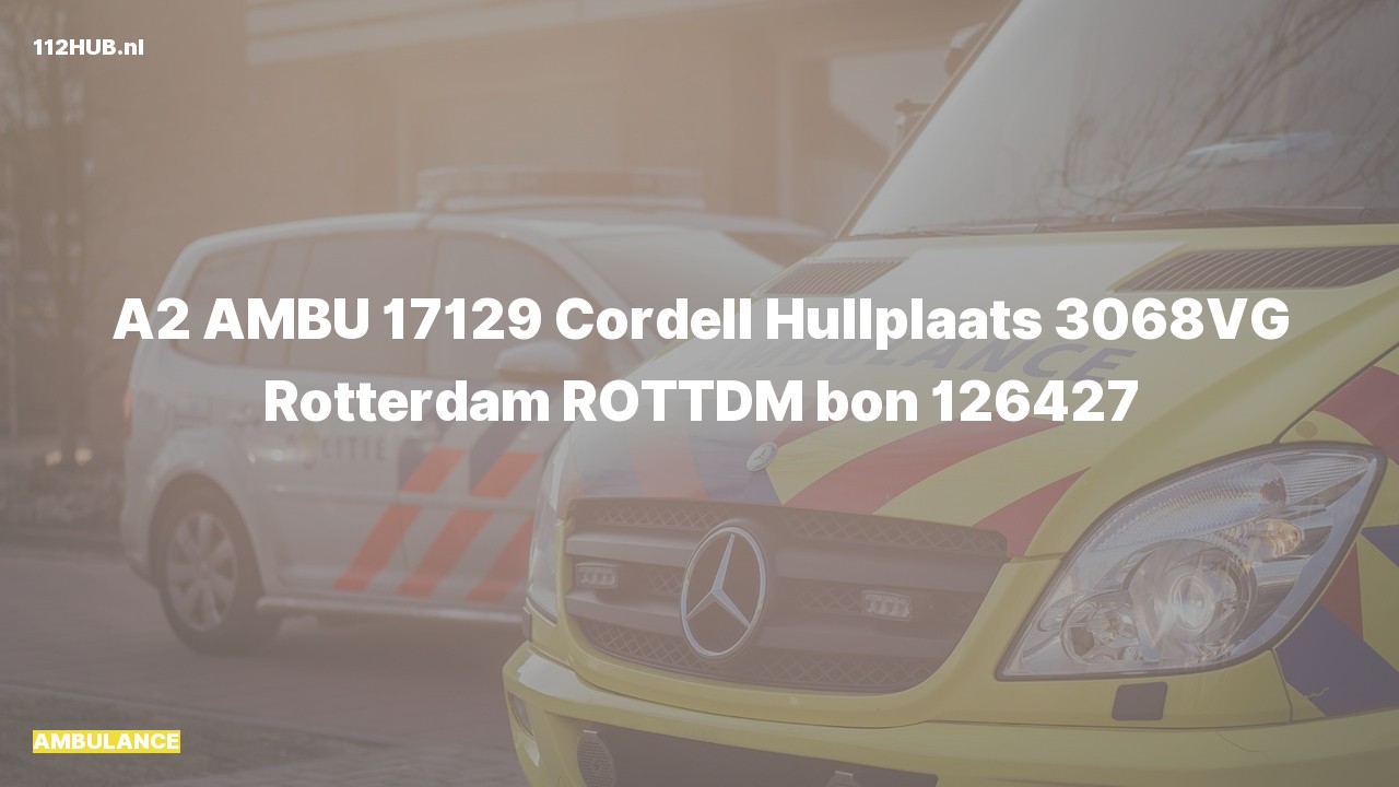Deelafbeelding voor Ambulance met gepaste spoed naar de Cordell Hullplaats in Rotterdam.