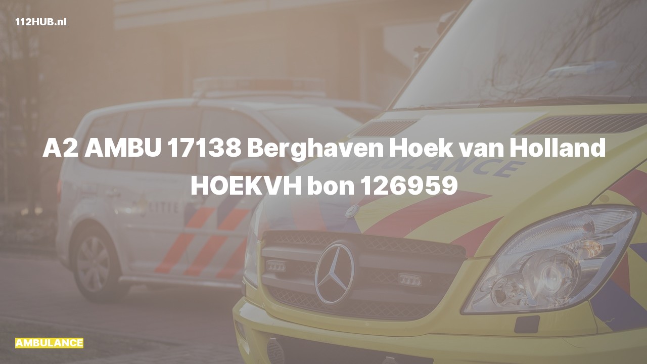 Deelafbeelding voor Ambulance met gepaste spoed naar de Berghaven in Hoek van Holland.