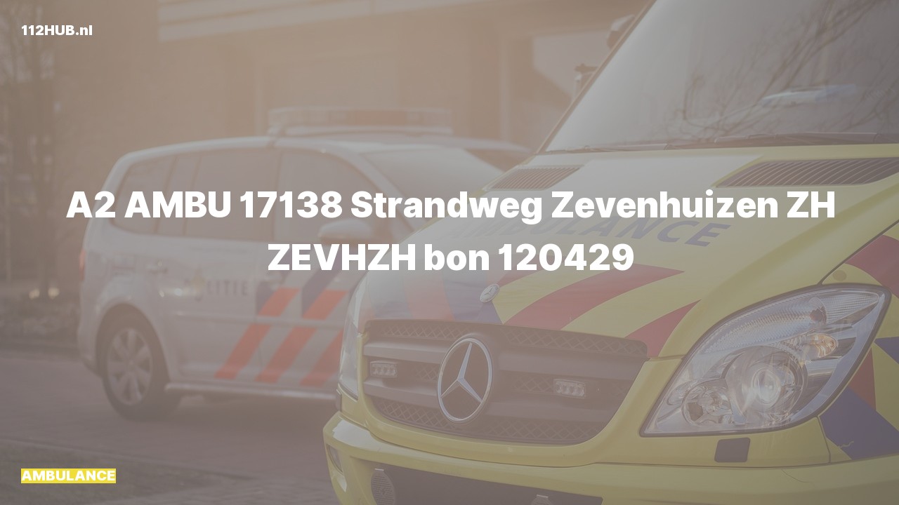 Deelafbeelding voor Ambulance met gepaste spoed naar de Strandweg in Zevenhuizen.